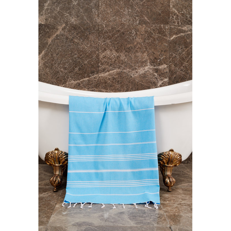 Serviette de plage 100% coton Potts, Bleu