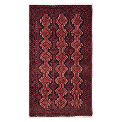 Teimani Black, Red Rug 3'5" x 6'2"