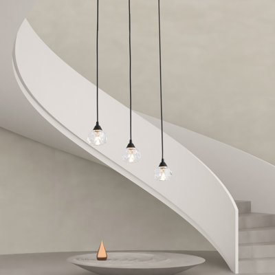 Flitwick 3 - Light Cluster Teardrop Pendant With Crystal Accents
