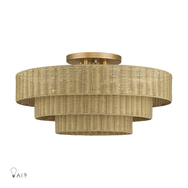 Très grande semi-encastrée 5 lumières Weavington