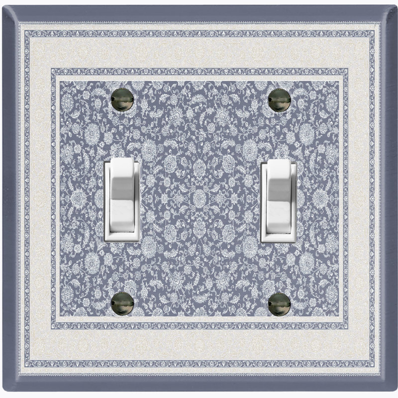 Plaque murale standard avec interrupteur à bascule rustique à motif de tapis rustique gris
