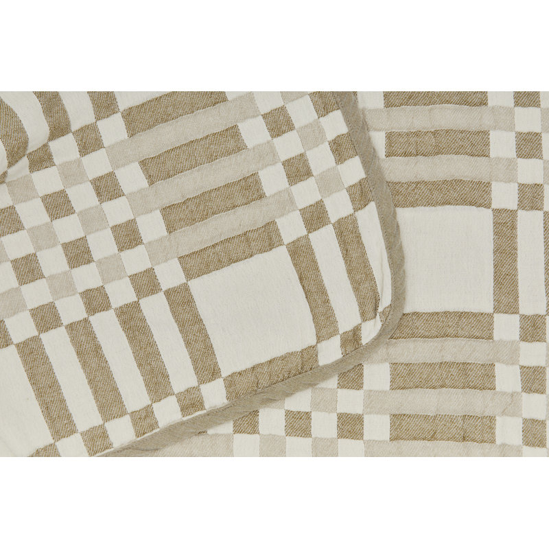 Simple Plaid Blanket, Queen, Ivory/Flax