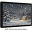 Art mural rétro noir, village de Noël classique, charmante nuit enneigée, paysage d'hiver, impressions encadrées-2044085967