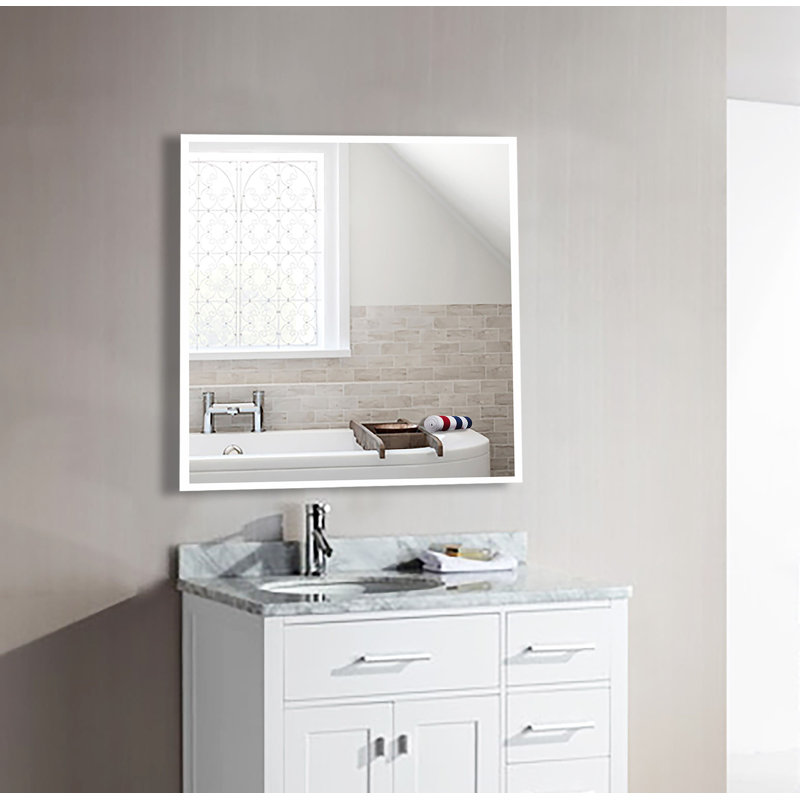 Ken Metal Flat Wall Mirror, 24.44" H x 24.44" W