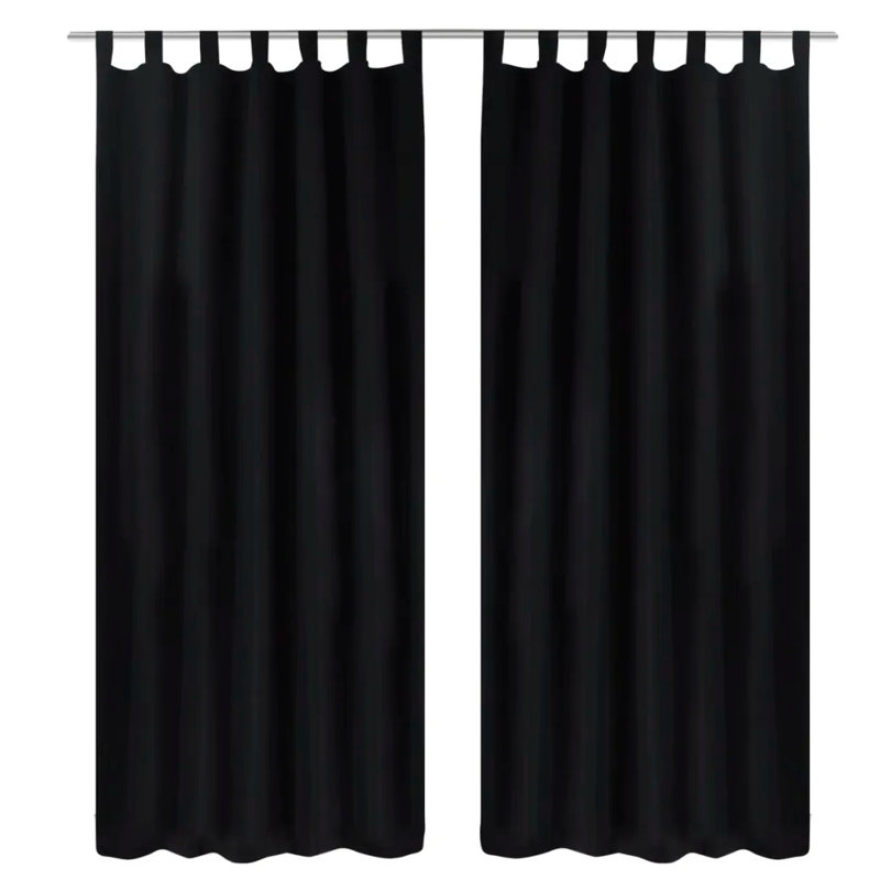 Bachar Semi Sheer Curtain Pair, 140cm Width x 225cm Drop, Black