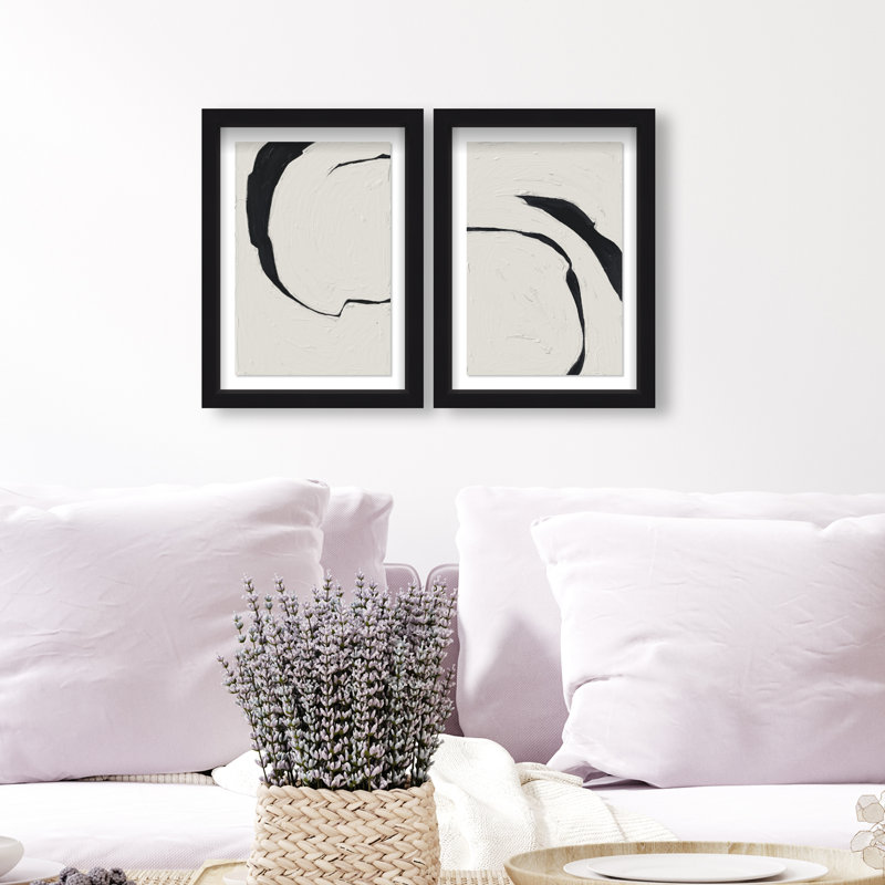 Positive Spaces Set by Oliver Gal, 16.5" H x 11.5" W, Black Shadowbox