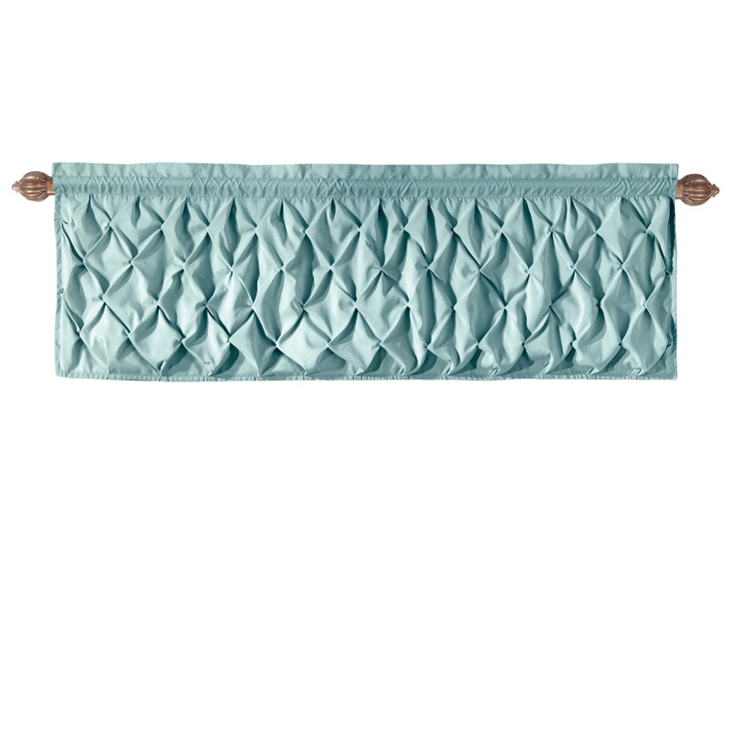Modern Window Valance with Rod Pocket, Blue