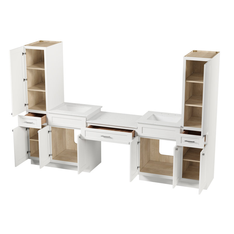 Meuble-lavabo double 108 po Disar, Blanc