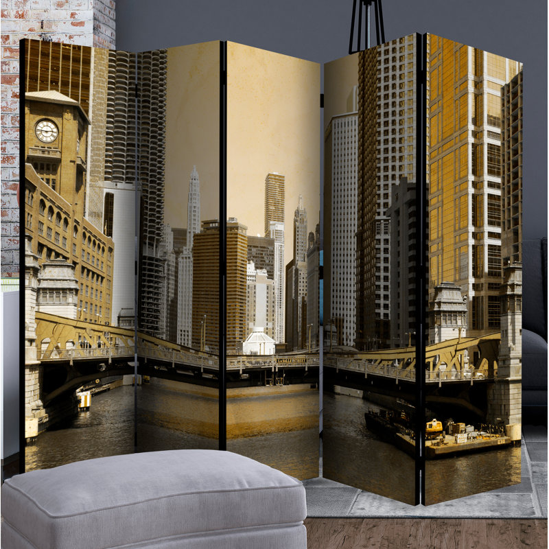 Momig 172cm H Solid Wood Folding Room Divider, 5