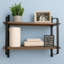 Abelard Rustic Industrial Wooden Floating Shelf Wall Mounted 2 Tier Storage Shelves Display Rack