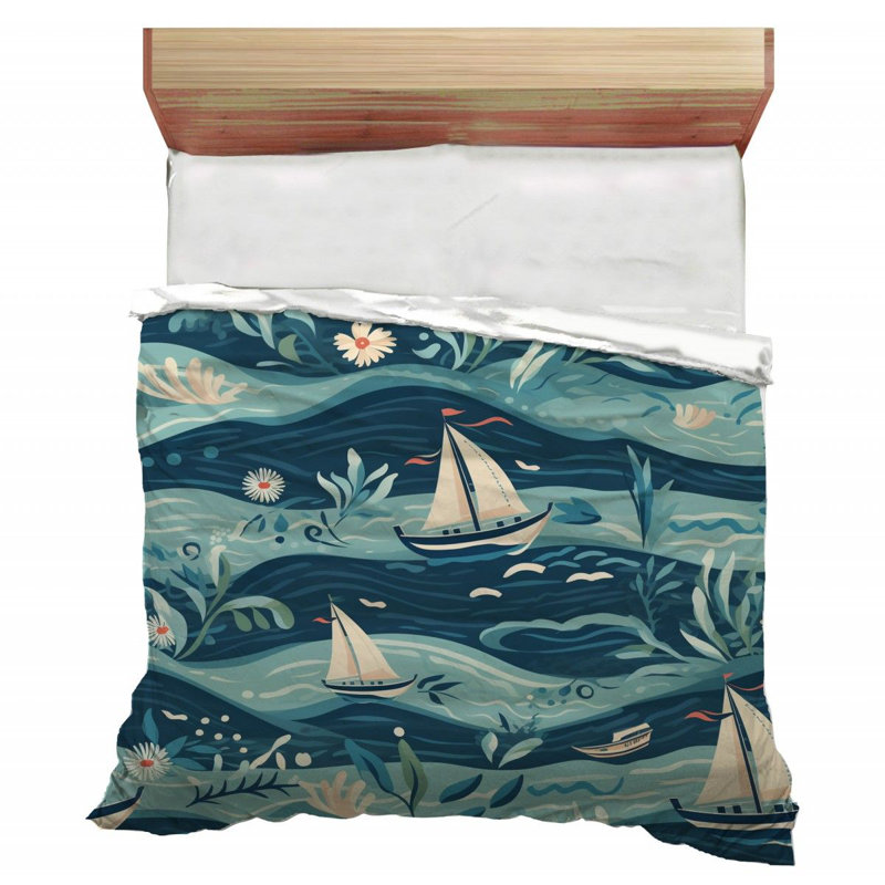 Literie maritime à motif nautique, Édredon simple très long