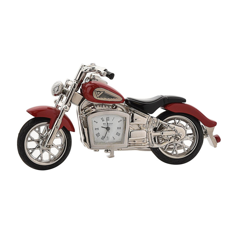 Roman Numeral Metal Quartz Movement / Crystal Tabletop Clock in Red/Grey/Black