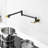 Brass Made Pot Filler, Black & Gold Pot Filler Faucet, Wall Mount Folding Kitchen Sink Pot Filler Faucets, Retractable Single Hole Pot Filler With Two Handles For Sink Stove