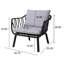 Chaises longues confortables pour patio, ensemble de 2 pièces en résine de polypropylène, patio moderne