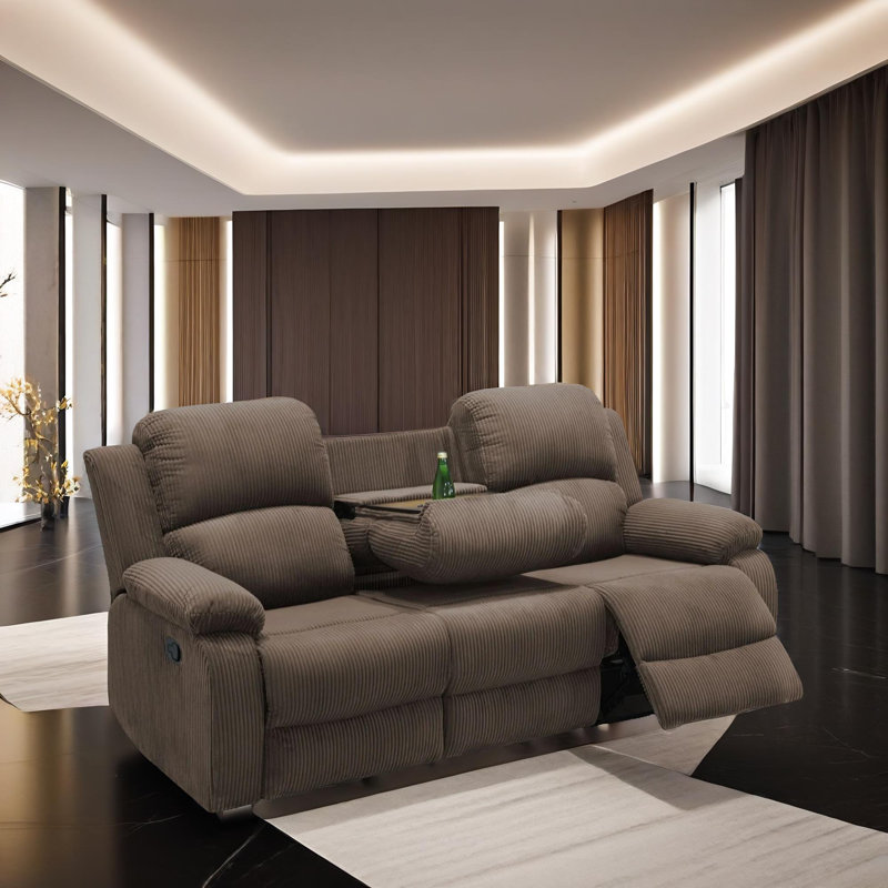 Canapé inclinable de salon en velours côtelé manuel confortable Comfy