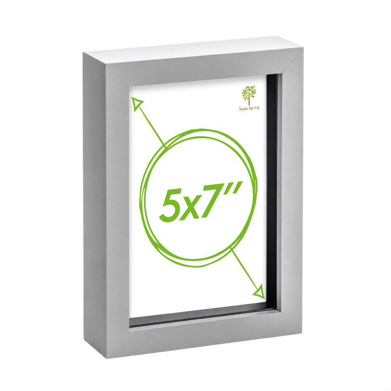 Shadow Box Picture Frame, 20cm H x 15cm W x 3.5cm D, Grey