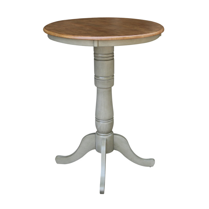 Mosteller Solid Wood Dining Table, Hickory/Stone, 42" H x 30" W x 30" D