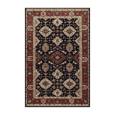 Tapis persan noir lavable à la machine
