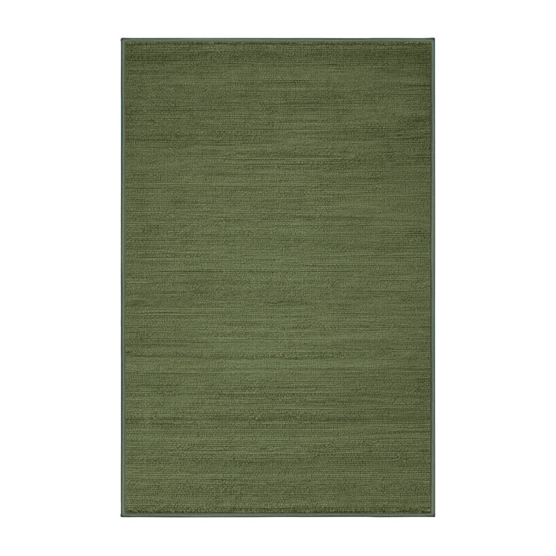 Tapis vert uni lavable à la machine, Rectangle de 5 pi x 8 pi