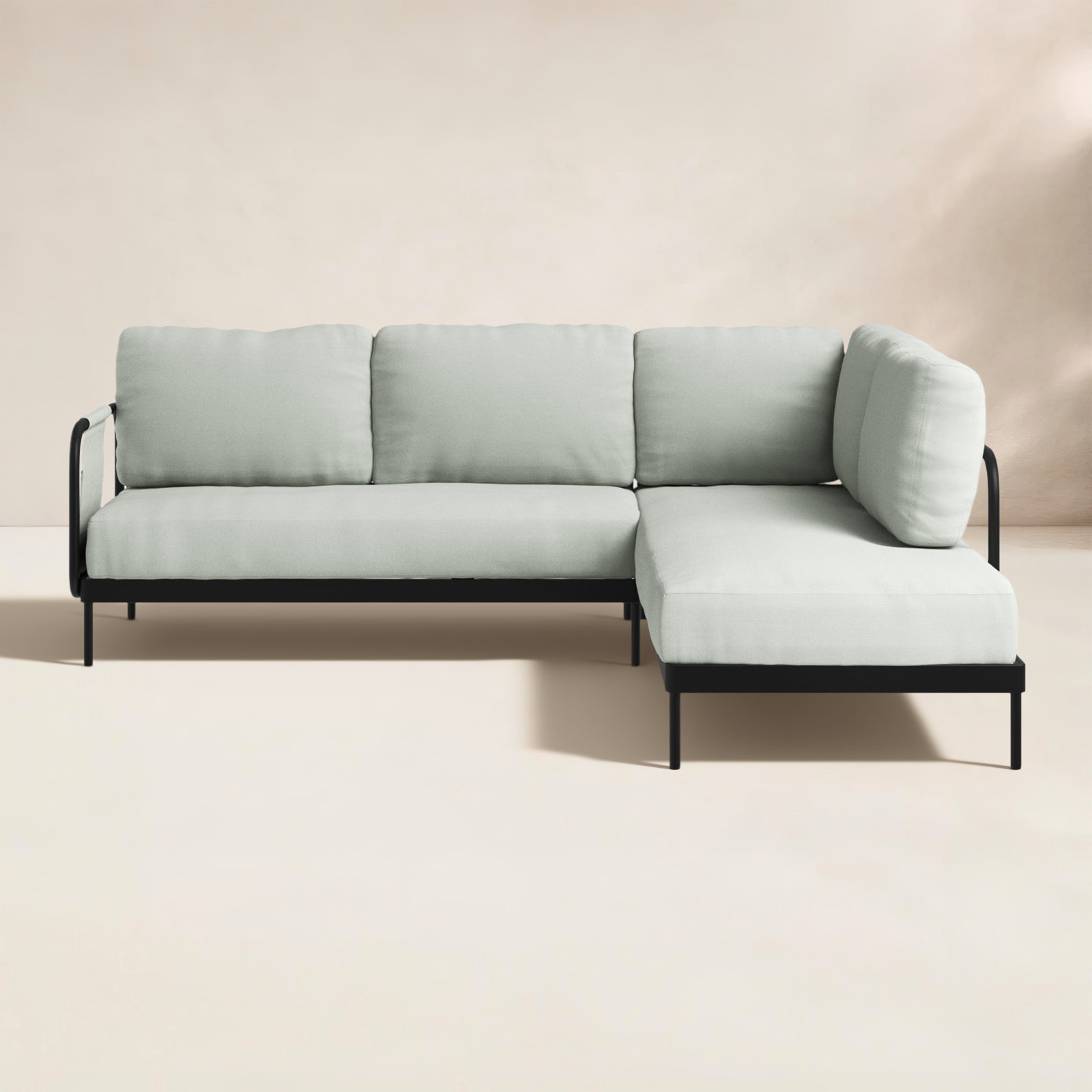 Darleen Aluminum Patio Sectional, Beige