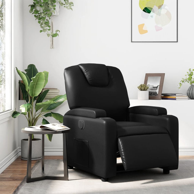 Fauteuil de massage en faux cuir, Similicuir noir