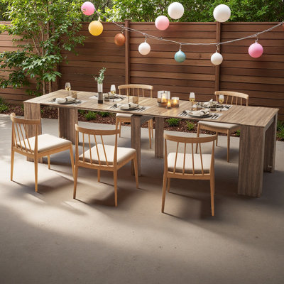 Console extensible avec base en X, table de salle à manger multifonctionnelle Scandi-chic pour vestibule, cuisine et petits espaces