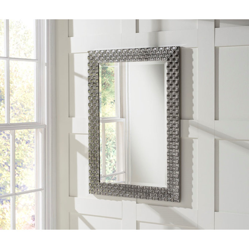 Wood Flat Wall Mirror, 94cm H x 68.5cm W
