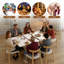 Ensemble de table de salle à manger rétractable 7 pièces, table extensible avec 6 chaises pour petits appartements-951892618