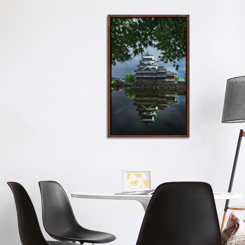 Matsumoto Castle IX 1 Piece Wall Art on Canvas, 101.6cm H x 66.04cm W x 3.81cm D, Classic Brown Wood Framed
