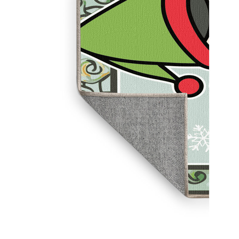 Tapis de vacances d'hiver de Noël lavable The Holiday Aisle®, Rectangle 7 pi x 9 pi