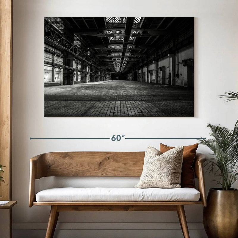 Lilie Monochrome Abandoned Factory, 34" H x 51" W