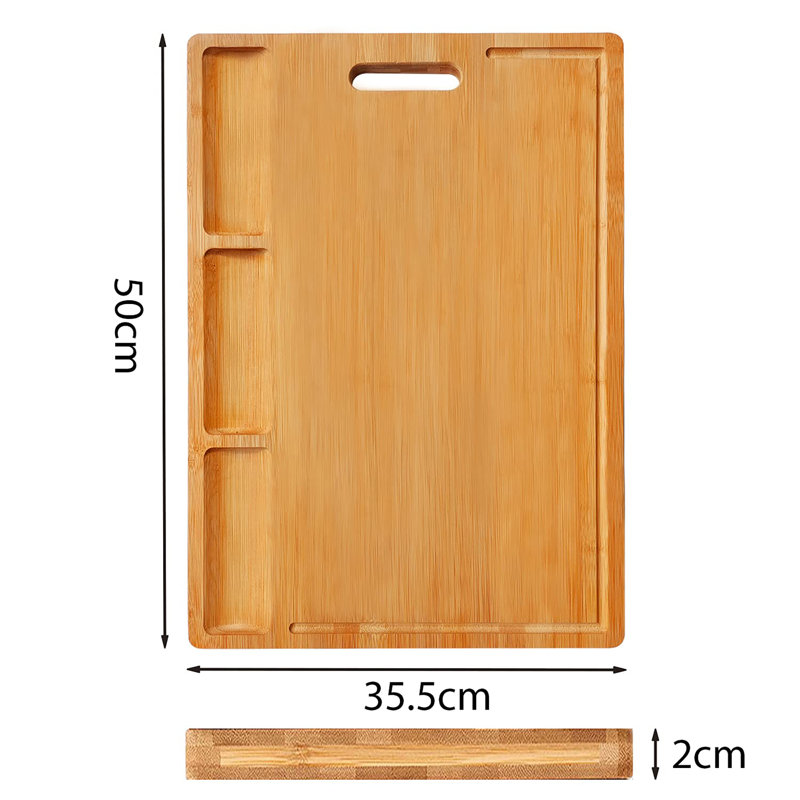 Organic Bamboo Cutting Board for Kitchen, 36 W cm x 50 L cm