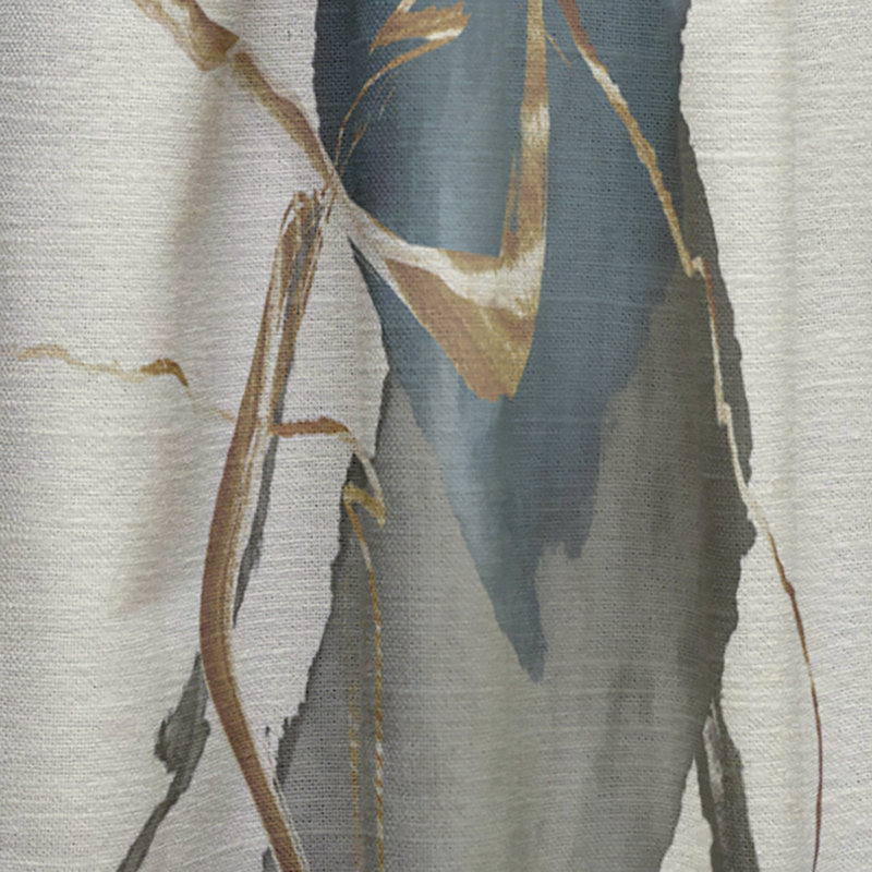 Gold Glam Squares VI - Abstract Curtain - Velvet Room darkening - 1 panel, 52" W x 84" L