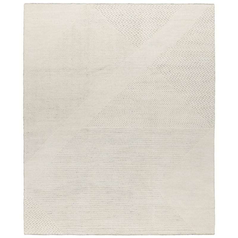 Hearthstone Hand Knotted Wool Area Rug in Ivory, Rectangle 8' x 10'