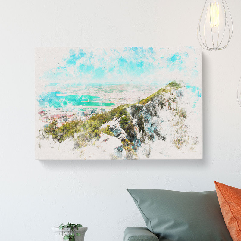 Rock Of Gibraltar Skyline - Wrapped Canvas, 35cm H x 50cm W x 3cm D