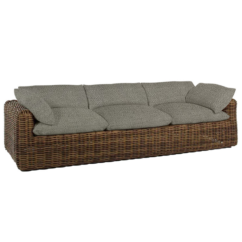 Montecito Woven Sofa - Raffia, No Welt, Raffia, Intermix Bark
