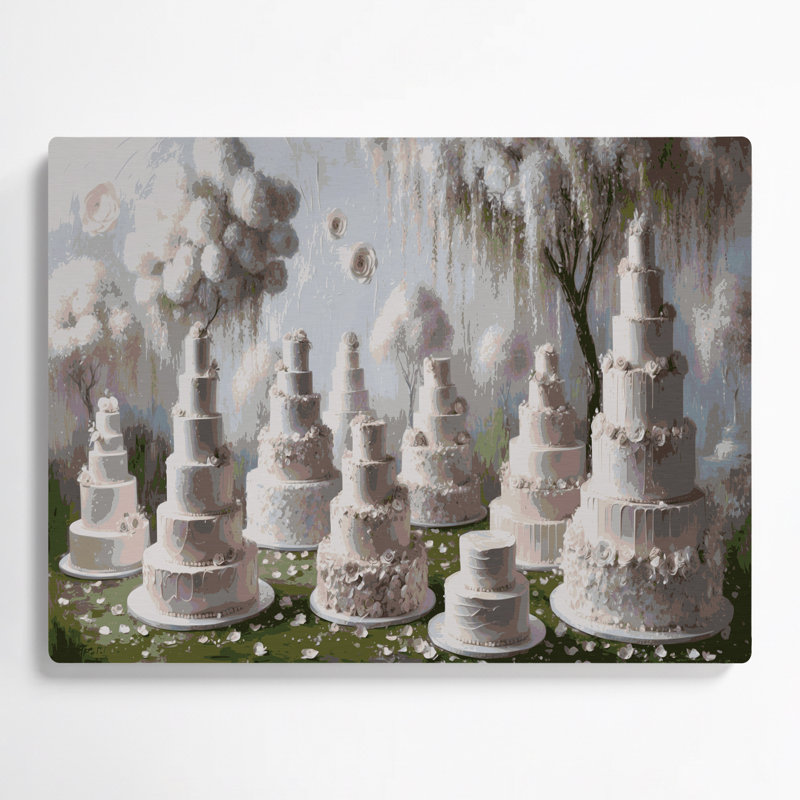 Desserts, gâteau de mariage, art mural gris en métal, H 11 po x l 14 po