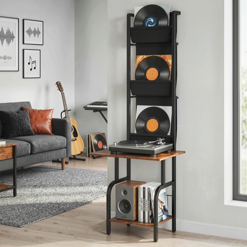 Steel, Manufactured Wood 144cm H Media Shelves