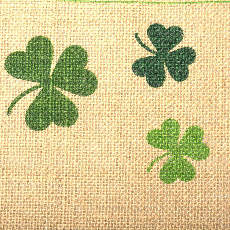 Poff Jute Shamrock Printed Table Runner