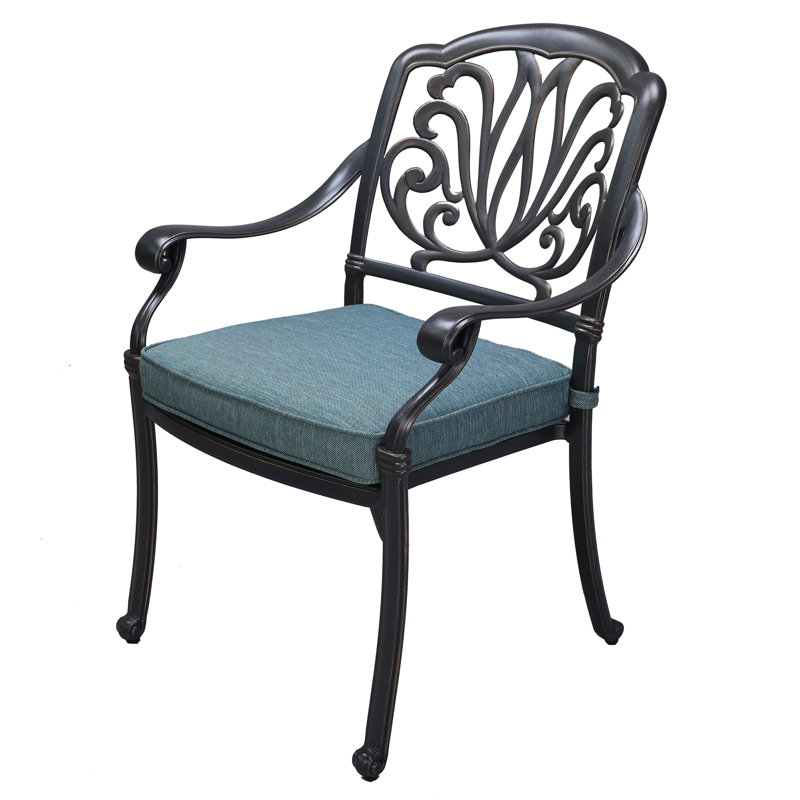 Chaise de patio avec coussin Annecorinne, Nuit désertique, Gris