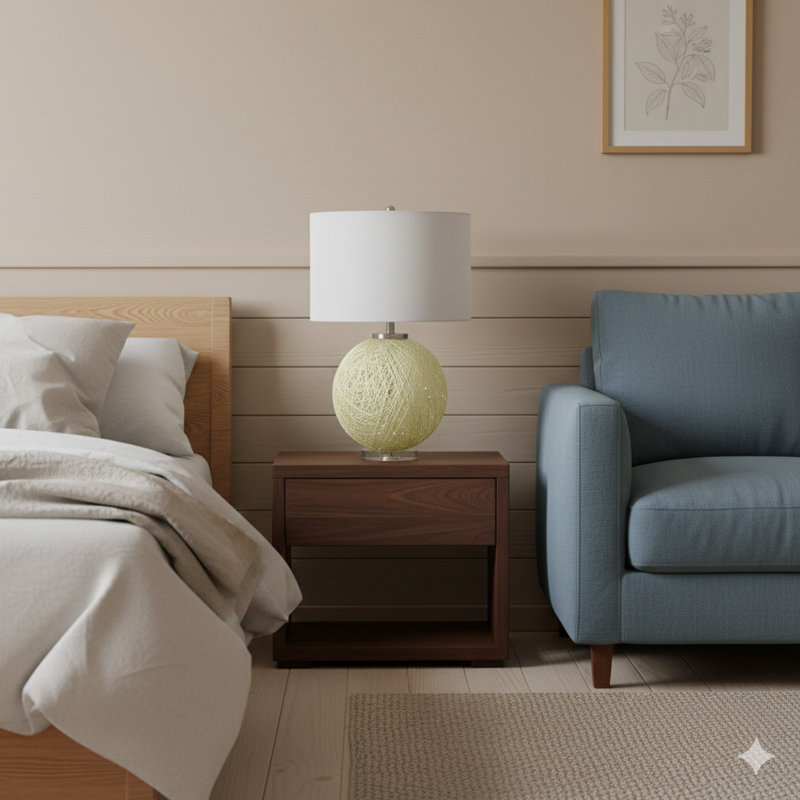 Lampe de table D16.1 '' xh26 '' avec base en papier beige