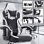 Fauteuil de jeu avec repose-pieds, chaises de jeu à haut dossier, siège de jeu ergonomique en cuir PVC, appui-tête, support lombaire, fauteuil de jeu vidéo (noir et blanc)