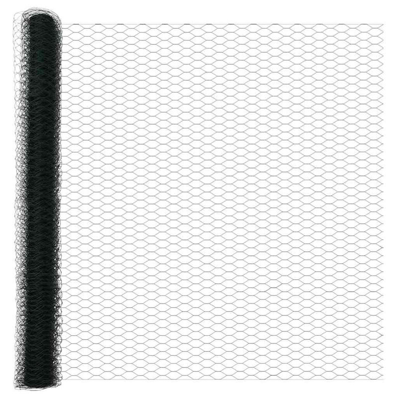 Vidaxl Fence With Posts PVC-Coated Steel, Green, 150cm H x 2500cm W x 3.2cm D