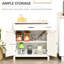 Armoire de vestibule avec porte de grange, blanc délavé, grand espace de rangement et tablette réglable