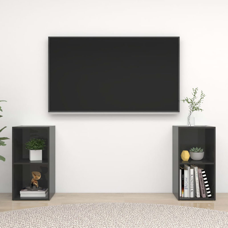 Drayah TV Stand for TVs up to 88", High Gloss Grey