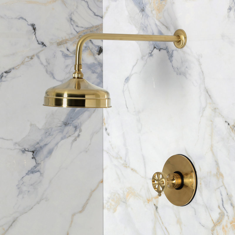 Kingston Brass Belknap Single-Handle Pressure Balanced Shower Faucet, Brushed Brass