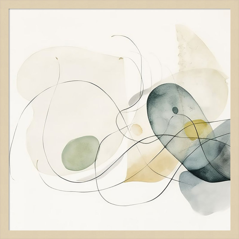 «Watercolor Abstract Organic Shapes I» par Irena Orlov, impression sur bois encadrée, H 25 po x l 25 po