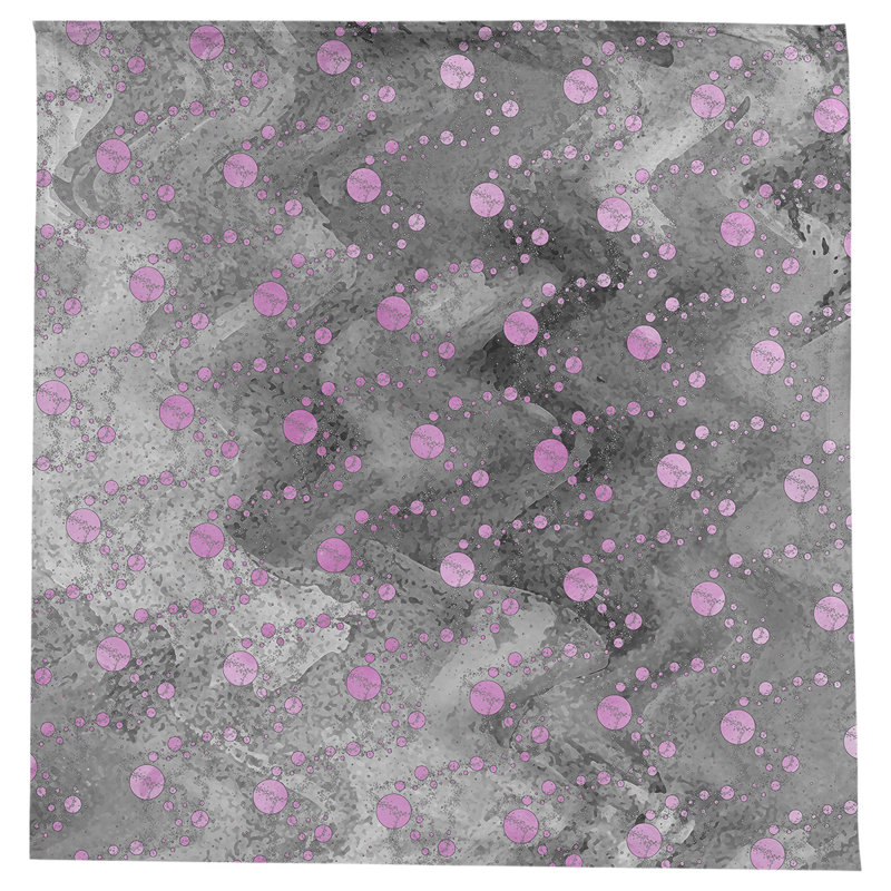 Leffel Abstract Square Tablecloth, Gray/Pink
