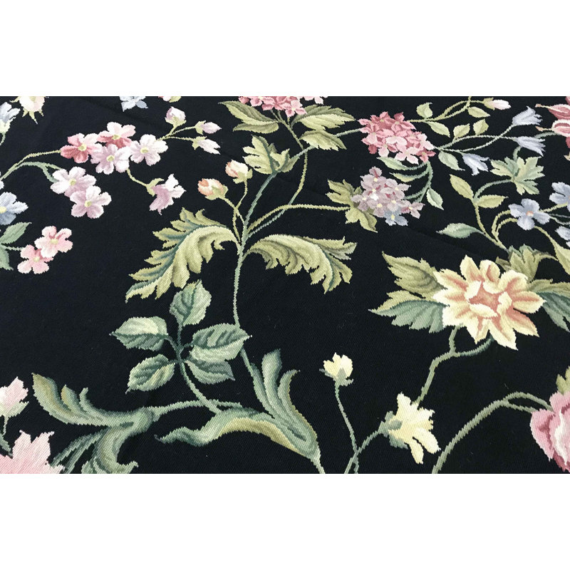 Hand-Knotted High-Quality Black Area Rug