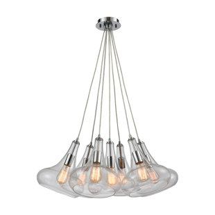 Toothman 7 - Light Polished Chrome Cluster Pendant